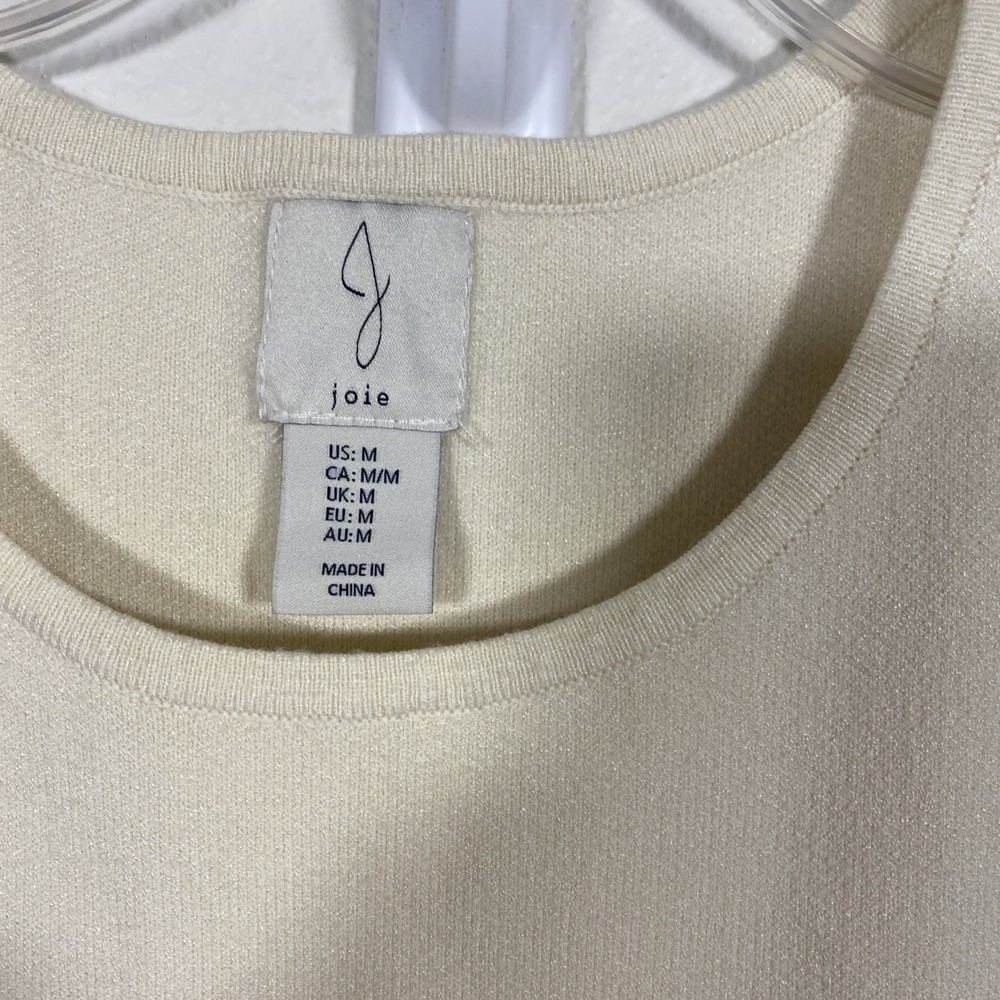 Joie Cream Sleeveless Knit Sweater Dress Women's Size Medium X1 - Picture 2 of 5